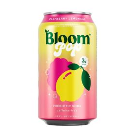 Prebiotic Soda, Raspberry Lemon Flavor, 12 fl oz â€“ Gut Health Drink, No Caffeine or Artificial Sweeteners