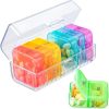 Pill Organizer 2 Times a Day, Weekly 7 Day Pill Box, Daily Am Pm Pill Organizer with Double-Side Large Opening for Easy to Use