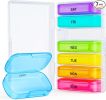 7 Packs Extra Large Pill Organizer, Portable Pill Box 7 Day for Pocket, Purse, Weekly Pill Case with Dual-Protection Design