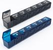 2-Pack Weekly Large Pill Organizer for Travel, 7 Day Pill Boxes and Organizer, Big Compartments Pill Case AM PM