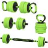 44lbs 4-in-1 Adjustable Weight Dumbbell Set, Barbell, Kettlebell, Push Up Stand, Green