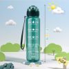 Water Bottle for school Girls Boys, Motivational Water Bottles With Silicone Straw, Leak-Proof Tritan BPA-Free, Reusable water bottles for kids