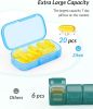 7 Packs Extra Large Pill Organizer, Portable Pill Box 7 Day for Pocket, Purse, Weekly Pill Case with Dual-Protection Design