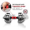 Adjustable Dumbbell Set With 3 in 1 Dumbbell Barbell Metal Connecting Rod, Chromed Weights, Hardcover Gift Box, Adjustable Weight Sets up to 110lbs