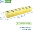 Weekly (7-Day) Daily Pill Case, Medicine Planner, Vitamin Organizer, Supplement Container, Large Compartments, Yellow Daisy Days Design, Easy-to-Open