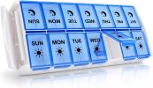 Weekly Pill Organizer 7 Day 2 Times a Day Extra Large, Quick Fill 2020 AM PM XL Daily Pill Cases Pill Box with Detachable Base