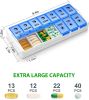 Weekly Pill Organizer 7 Day 2 Times a Day Extra Large, Quick Fill 2020 AM PM XL Daily Pill Cases Pill Box with Detachable Base