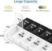 Large Pill Organizer 2 Times a Day, Weekly Box Per AM PM Case, Day Night Container 7 Vitamin Case Twice