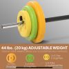 Adjustable Barbell Weight Set 44 Lbs with Non-Slip Handle for Home Gym Fitness Exercise Equipment
