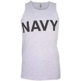 Mens Tank Top Grey - Navy Large