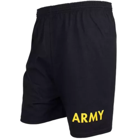 Men's Black Running Short - Yellow Army Large