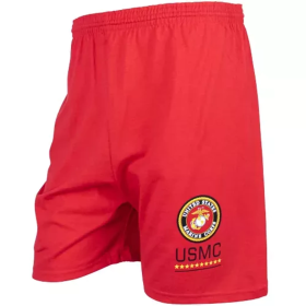 Men's Red Running Short - U.S.M.C. Logo Medium