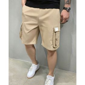 Men's Summer Korean Style Trendy Sports Casual Shorts (Option: S-Khaki)