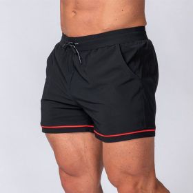 Fitness Quick-drying Sport Running Training Outdoor Beach Shorts (Option: Black-M)