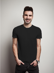 Neil & David - Blank Apparel Men's T-Shirt (Color: Black, size: 2XL)