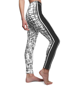 White/Black Checkered Print Leggings (size: small)