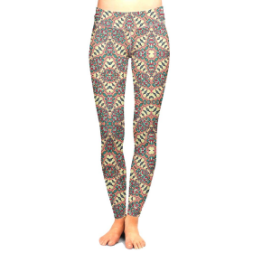 Multicolor Floral Leggings With Control Top - 3/4 Length (size: small)