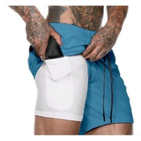Pocket Compression Shorts (Option: Blue-3XL)