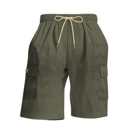Mens Corduroy Multi-Pocket Shorts For Sports (Option: XL-Army Green)