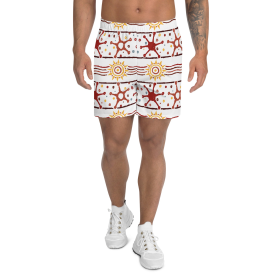 Brown Yellow Men's Athletic Shorts (size: S)