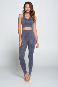 Fitness Body Contour and Butt Lifting Yoga Sports Bra Top with Seamsless Leggings (size: large)