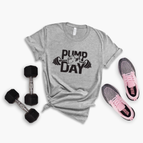 Pump Day Gym funny gym shirt | Lifting Shirt (Color: HEATHER GREY, size: X Small)