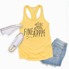 Fineapple Funny Workout Tank Top for Women (Color: Banana Cream, size: X Small)