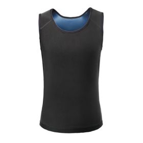 Men's And Women's Corset Violent Sweat Suit Belly Fitness Vest (Option: Black And Blue-S M)
