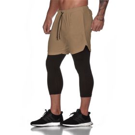 Men's sports shorts (Option: Brown-M)