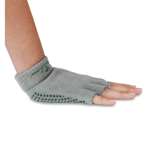 Yoga Gloves (Color: Silver With Green, size: One size)