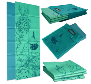 Folding Yoga Mat & Tote (Color: Green)