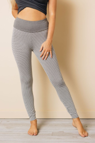 Ellie Butt Lifting Yoga Gym Leggings (Color: Gray, size: large)