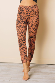 Maya Yoga Leopard Leggings (Color: Brown Leopard, size: medium)