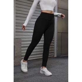 Autumn And Winter Women's Velvet Lift Hip Tight Pants With Elastic High Waist Sports Tight Pants (Option: Black-XXL)