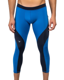Matador Fashion Meggings (Low-Rise 3/4) (Color: Blue/Navy, size: small)