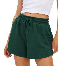 Women's Fashion Casual Exercise Elastic Running High Waist Shorts (Option: Green-M)