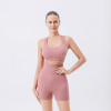 Workout Sets for Women 2 Piece Seamless Ribbed Crop Tank High Waist Shorts Yoga Outfits