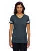 Ladies' Football T-Shirt - BLACK/ WHITE - 2XL