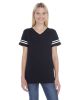 Ladies' Football T-Shirt - BLACK/ WHITE - 2XL