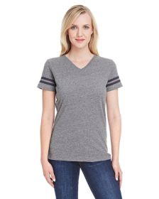 Ladies' Football T-Shirt - BLACK/ WHITE - 2XL (Color: GRAN HTH/ VN SMK, size: XL)