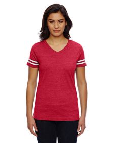 Ladies' Football T-Shirt - BLACK/ WHITE - 2XL (Color: VN RED/ BLD WHT, size: 2XL)