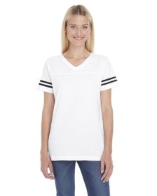 Ladies' Football T-Shirt - BLACK/ WHITE - 2XL (Color: WHITE/ BLACK, size: S)