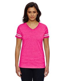 Ladies' Football T-Shirt - BLACK/ WHITE - 2XL (Color: V HT PNK/ BD WHT, size: S)