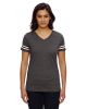 Ladies' Football T-Shirt - BLACK/ WHITE - 2XL