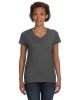 Ladies' V-Neck Fine Jersey T-Shirt - BLACK - S