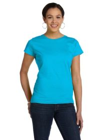 Ladies' Fine Jersey T-Shirt - VINTAGE BURGUNDY - XS (Color: Aqua, size: XL)