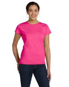 Ladies' Fine Jersey T-Shirt - VINTAGE BURGUNDY - XS (Color: Hot pink, size: 2XL)