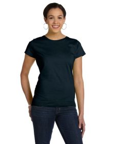 Ladies' Fine Jersey T-Shirt - VINTAGE BURGUNDY - XS (Color: Black, size: M)