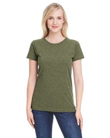 Ladies' Fine Jersey T-Shirt - VINTAGE BURGUNDY - XS (Color: VNT MILITARY GRN, size: M)