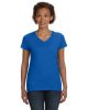 Ladies' V-Neck Fine Jersey T-Shirt - BLACK - S